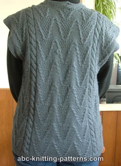 Knit Cabled Vest Knitting Pattern | Red Heart