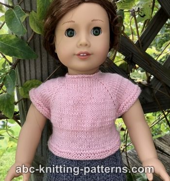 ABC Knitting Patterns - American Girl Doll Knitted Top