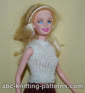 Abc Knitting Patterns Barbie Sleeveless Top