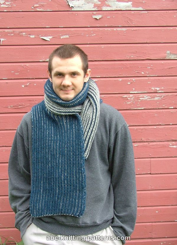 ABC Knitting Patterns - Two-Color Brioche Scarf