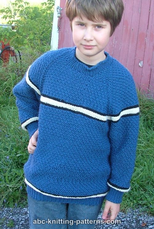 Abc Knitting Patterns Boys Top Down Raglan Sweater With