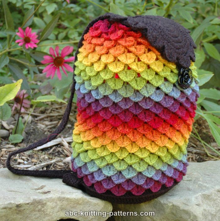 ABC Knitting Patterns - Rainbow Dragon Backpack