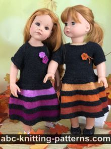 Three-Tier Skirt Doll Dress for 18-inch Doll Free Knitting Pattern