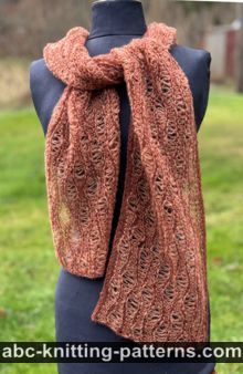 Sideways Lacy Stripes Scarf Free Knitting Pattern