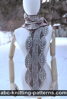 Leaf Edge Brioche Scarf Free Knitting Pattern