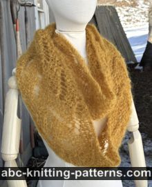 Lace Mohair Infinity Scarf Free Knitting Pattern