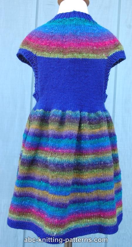 ABC Knitting Patterns - Girl's Round Yoke Dress