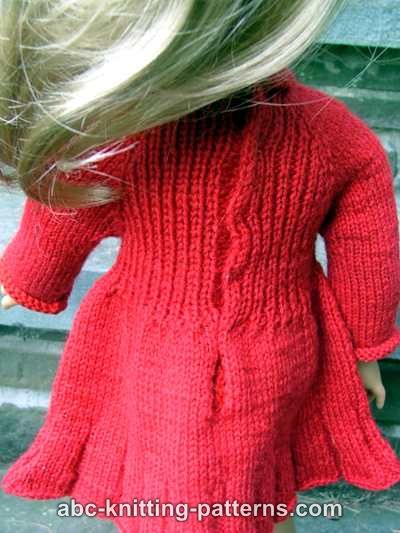 ABC Knitting Patterns - American Girl Doll Little Red Dress