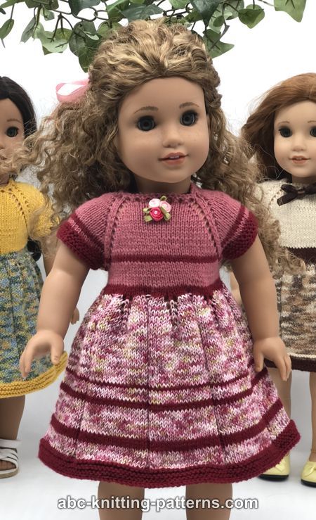 ABC Knitting Patterns - Vintage Summer Dress for 18-inch Dolls